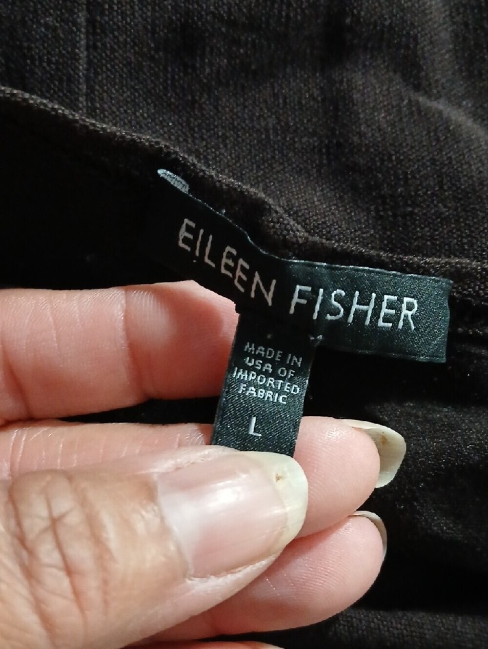Eileen Fisher Brown Twist-Front V-Neck Maxi Dress Women's Size L - Picture 7 of 8